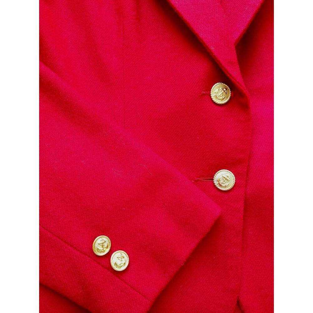 Stephen Douglas Blazer Womens 8P Red Wool NOS Nautical Equestrian Old Money NEW - Picture 3 of 11